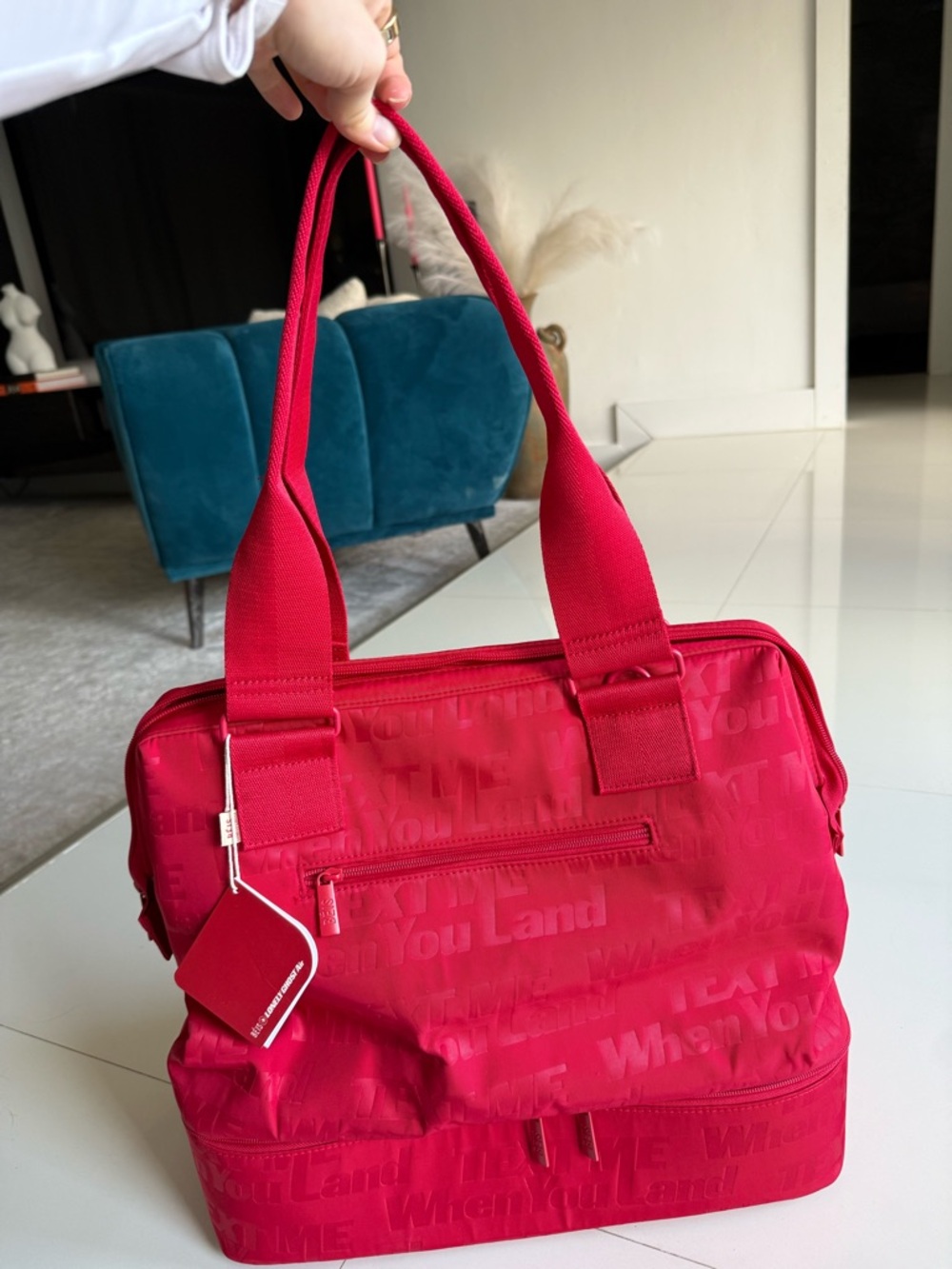 BEIS Red lonely ghost mini weekender NWT - Picture 5 of 5